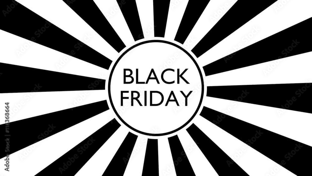 Black friday badge animation on striped background. HD video. Black friday badge animation on striped background. HD video.