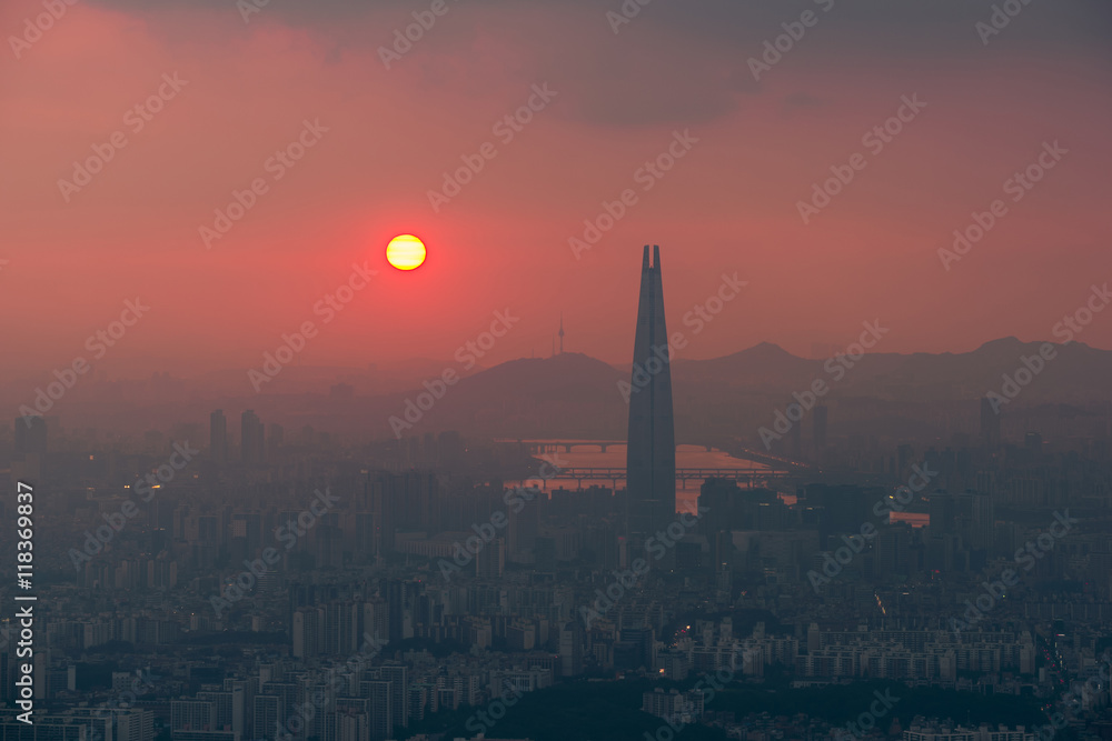 Sunset of Seoul City ,South Korea