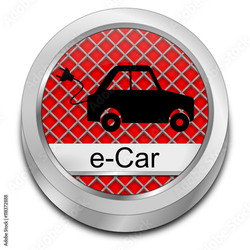 e-Car Button - 3D illustration