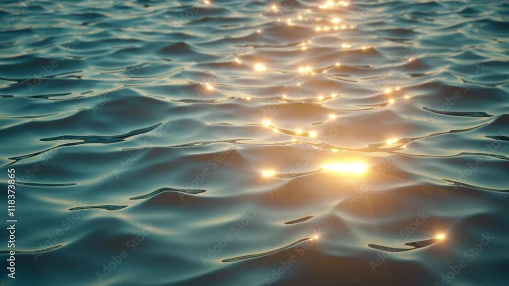 Sunlight sparkles over ocean waves 