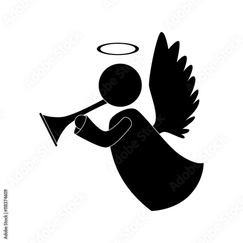angel trump musical instrument icon vector