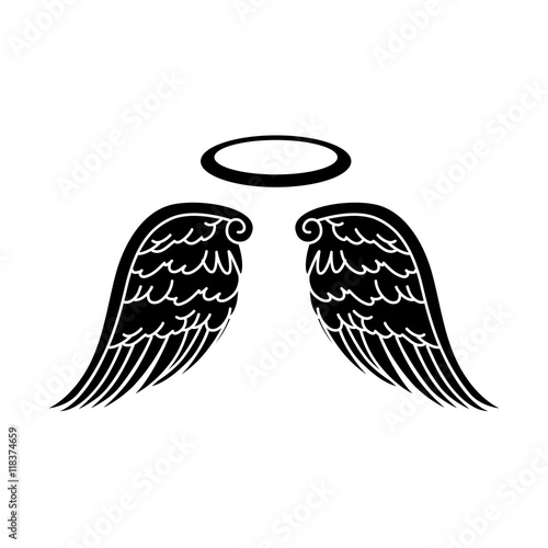 wing halo angel icon vector