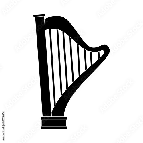 harp instrument musical icon vector