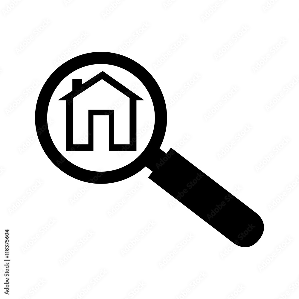 lupe search house analyzing icon vector lupe search house analyzing icon vector