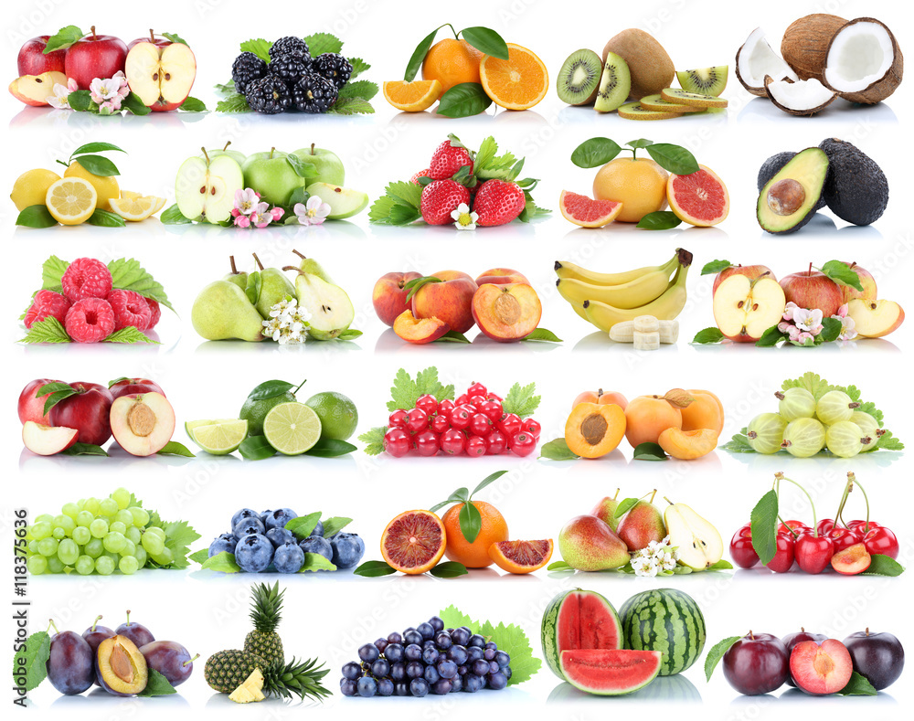 Früchte Frucht Obst Collage Apfel Orange Banane Orangen Erdbeer Früchte Frucht Obst Collage Apfel Orange Banane Orangen Erdbeer