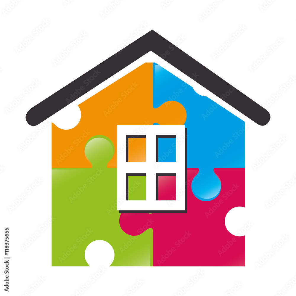 house puzzle piece icon vector house puzzle piece icon vector
