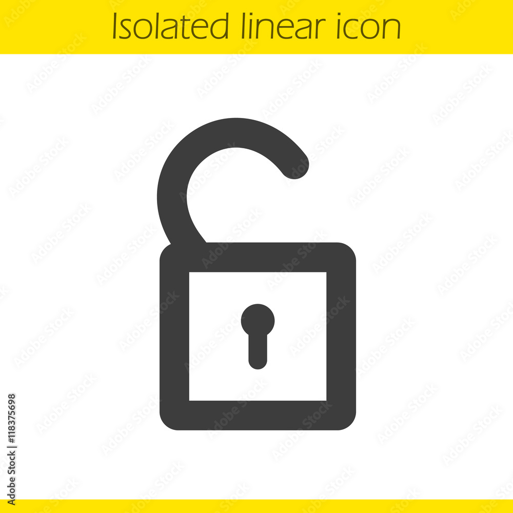 Open lock linear icon
