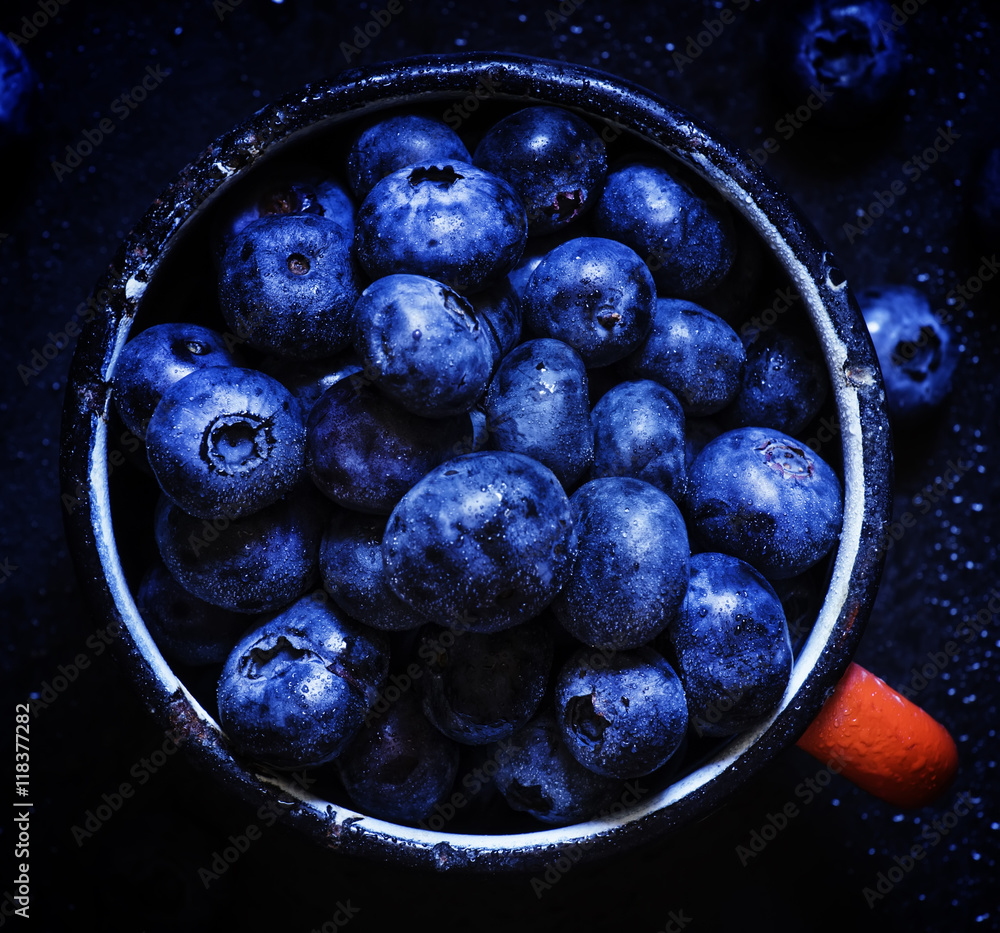 Food background, blueberries top view Food background, blueberries top view