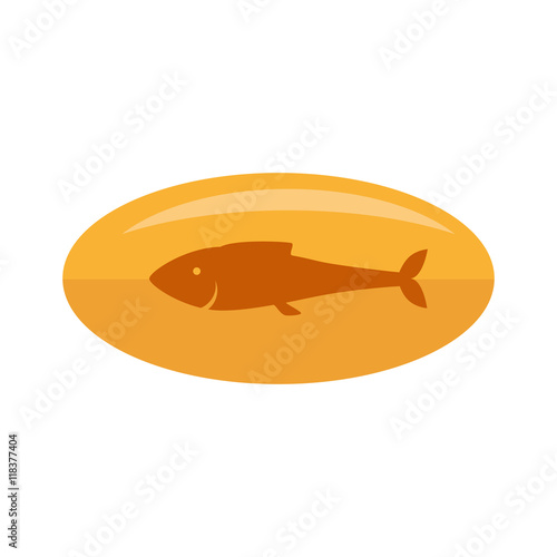 fish medicine vitamin oil gold icon vector