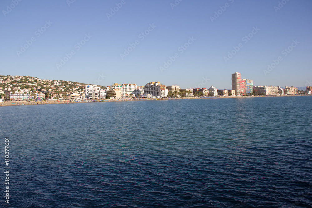 Beautiful  cityscape over Mediterranean sea, Europe, Spain, Peñ