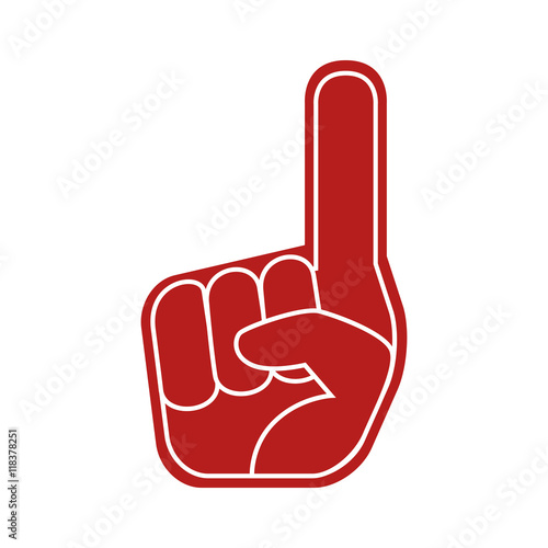foam finger sport icon vector