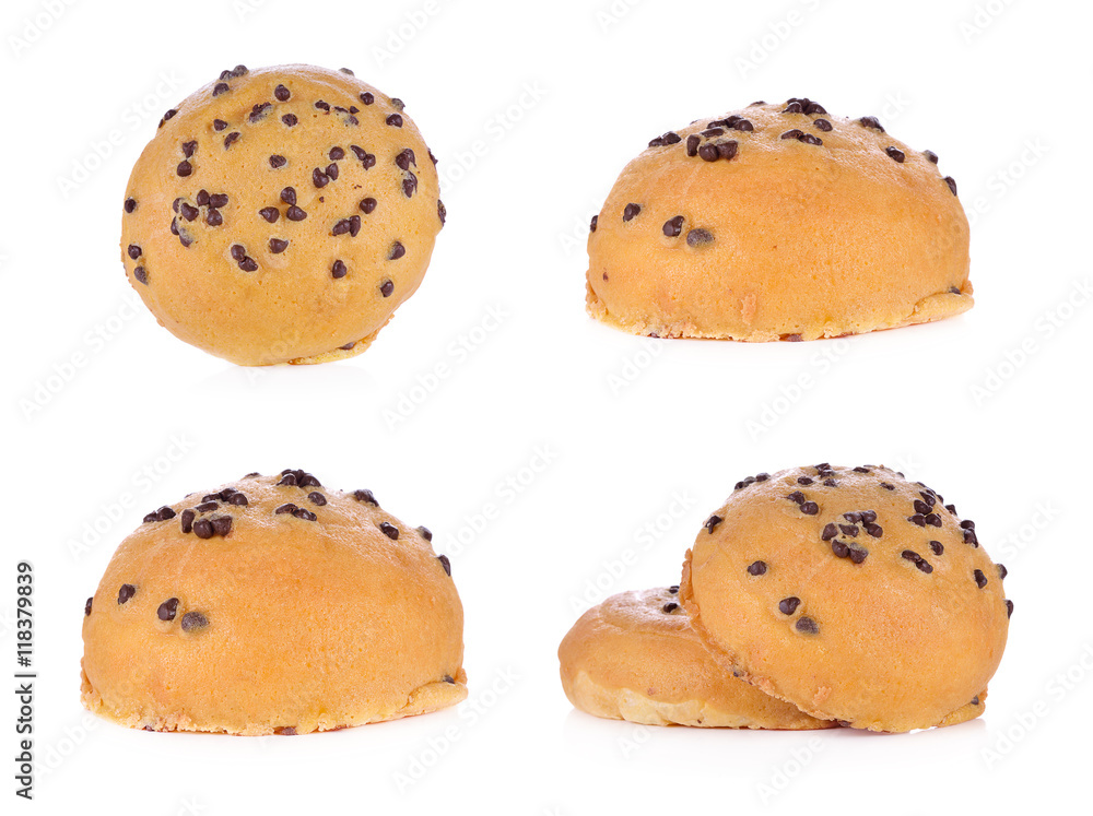 chocolate bun isolated on a white background chocolate bun isolated on a white background