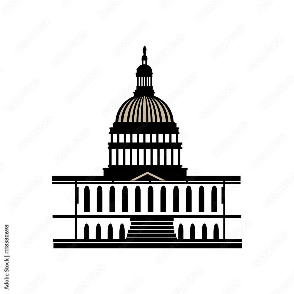 capitol america usa washington district capital dc iconic law government vector  illustration isolated