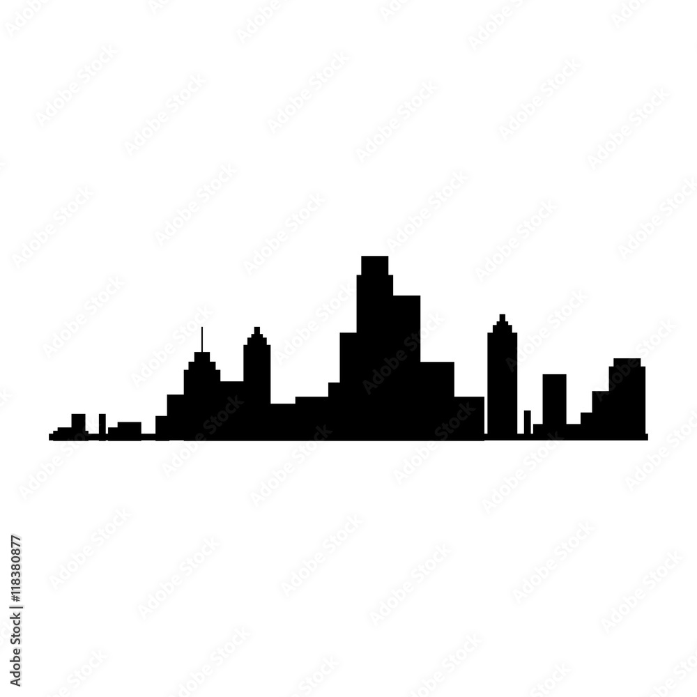 new york silhouette city building skyline view front vector  illustration isolated
