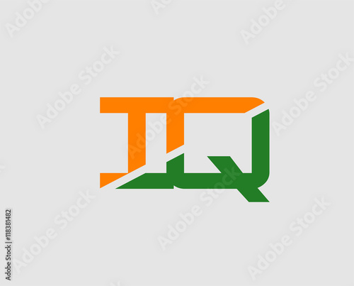 iQ initial overlapping letter logo
