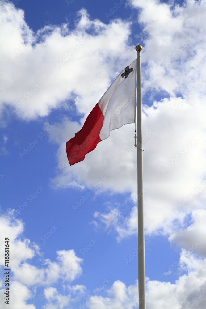 Flag of Malta on the Pole