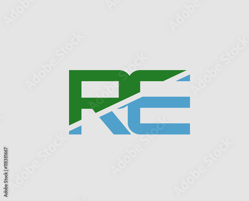 RE company group linked letter logo

