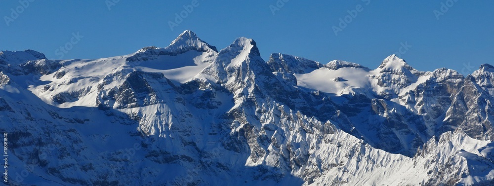 Εκτύπωση καμβά Snow covered Mt Uri Rotstock and other high mountains