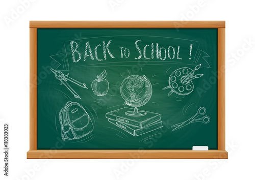 Back to school welcome chalk blackboard