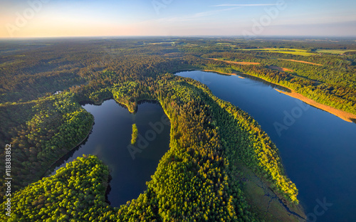 Forest lakes (aerial photo)