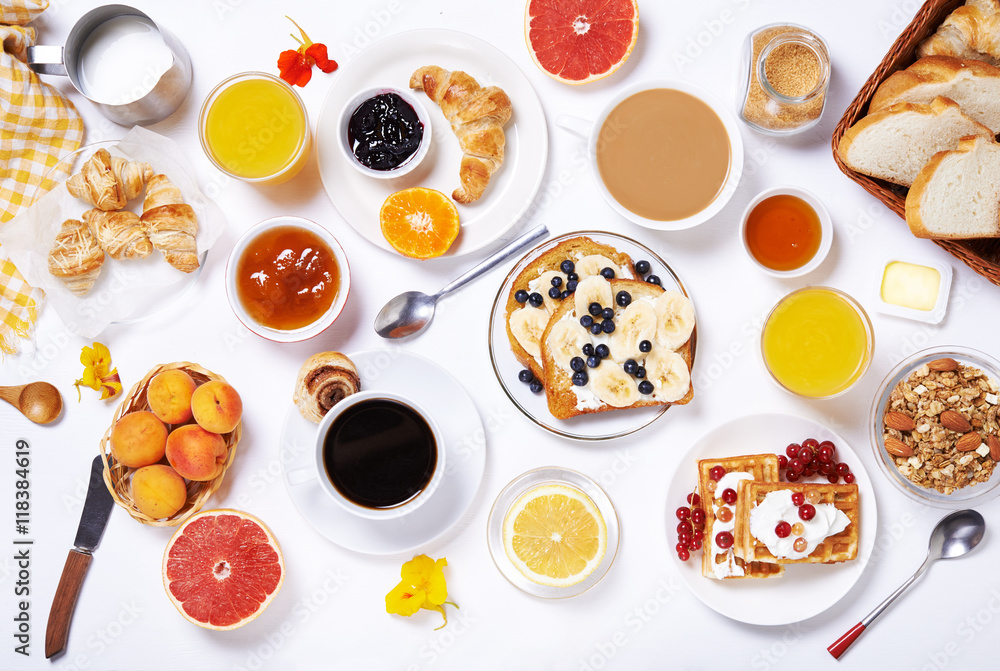 breakfast table.top view breakfast table.top view