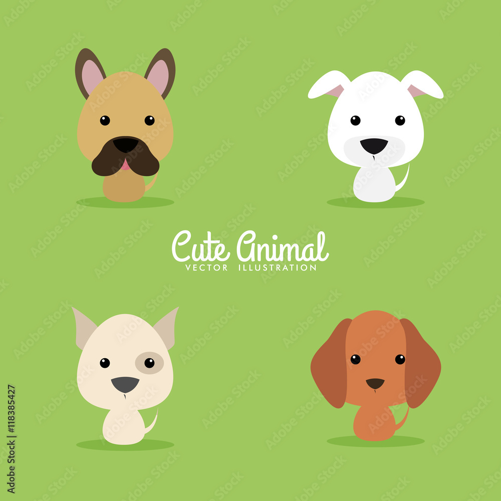 Fototapeta premium Cute Cartoon dogs