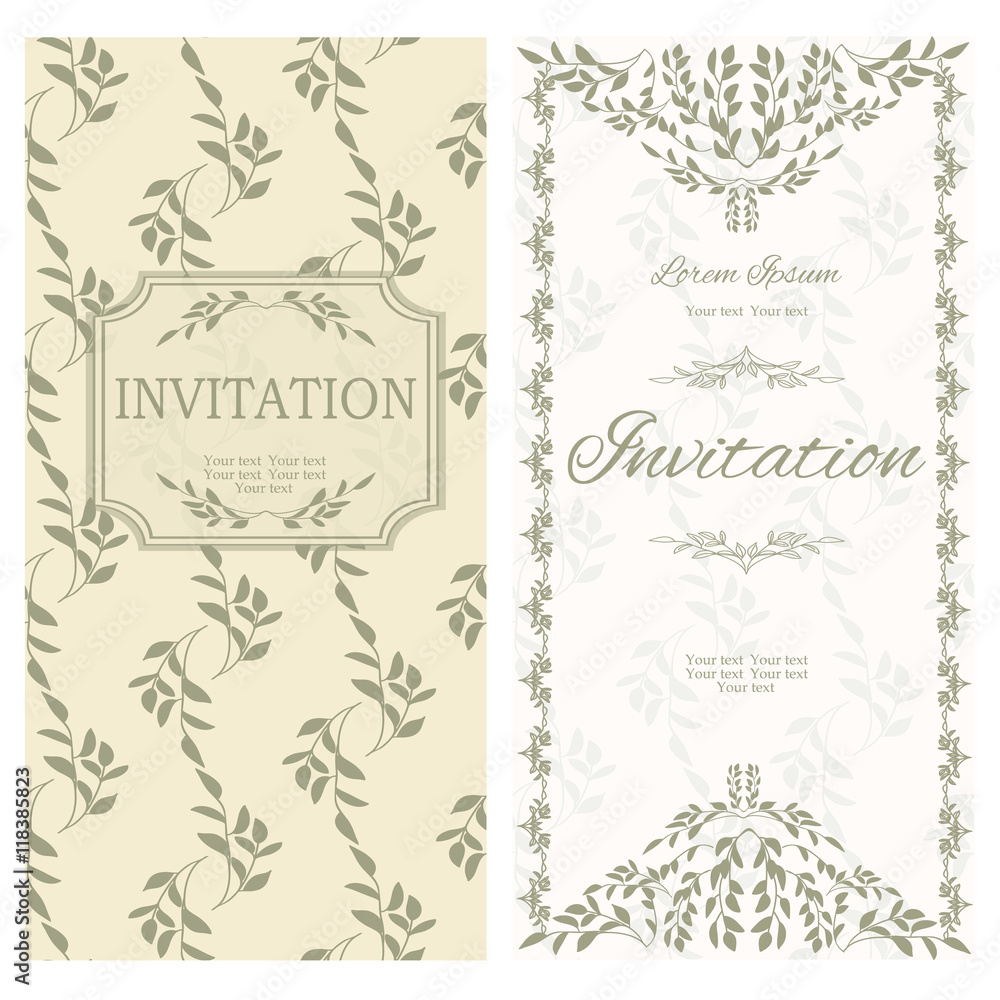 Retro Invitation or wedding card