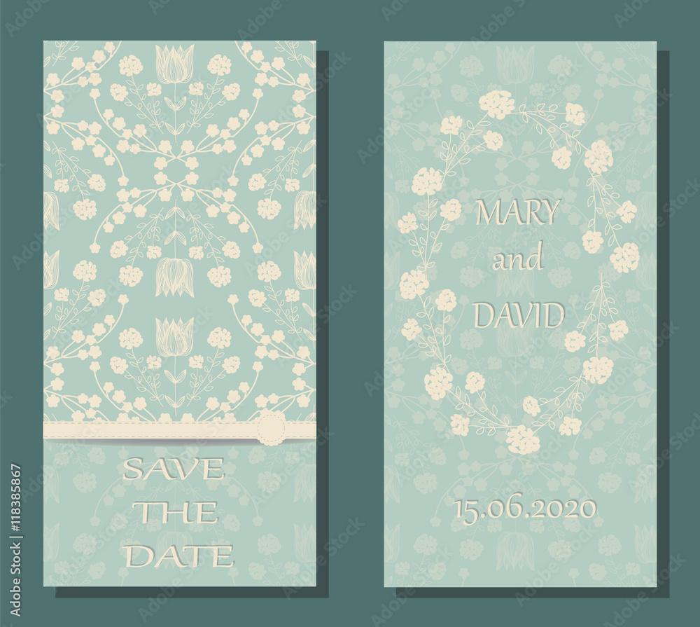 Vintage card or wedding invitation