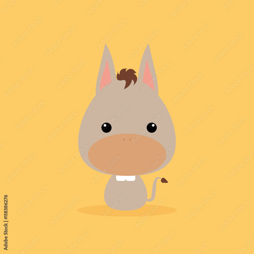 Cute Cartoon Wild donkey