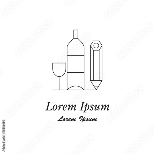 Unique modern logotype with winery symbol