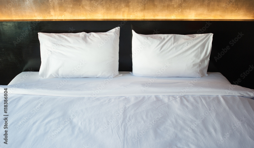 bed and pillow in the hotel room bed and pillow in the hotel room