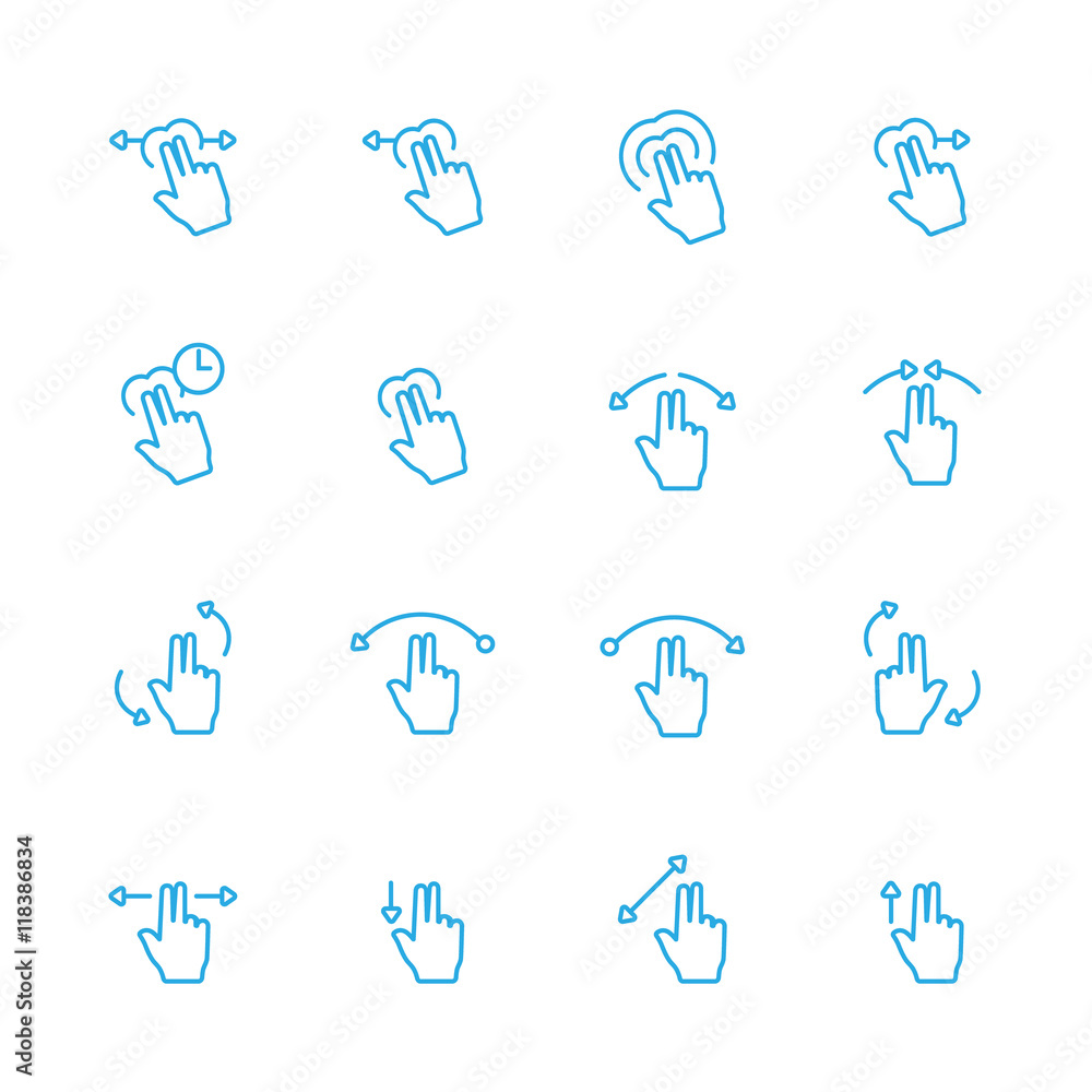 Sensory Blue Line Icons Set Sensory Blue Line Icons Set