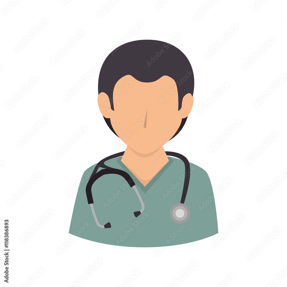 medic medical doctor stethoscope occupation work profession uniform vector illustration isolated medic medical doctor stethoscope occupation work profession uniform vector illustration isolated