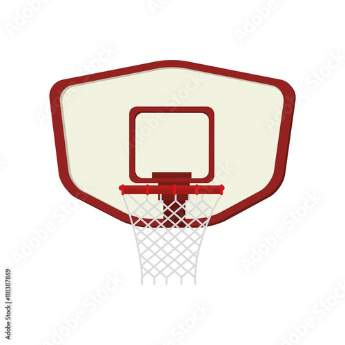 net basketball board sport ball basket front equipment hoop vector illustration isolated © Gstudio