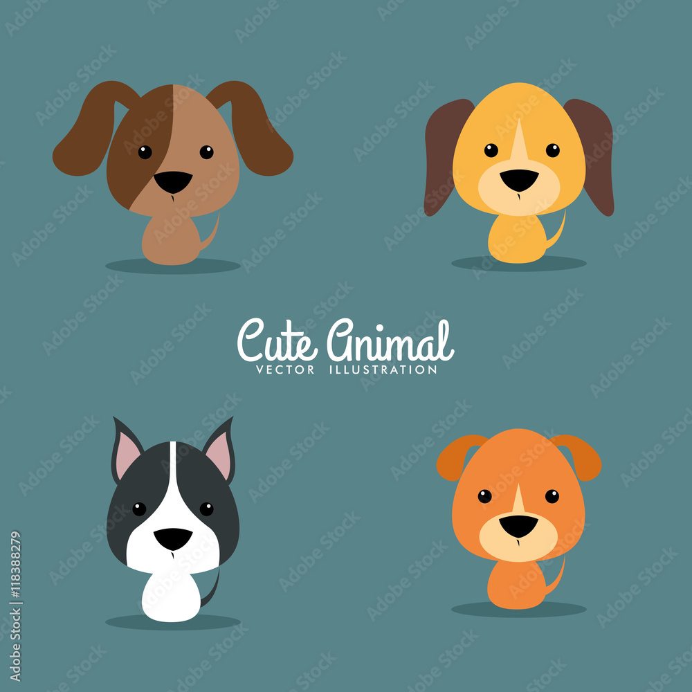 Fototapeta premium Cute Cartoon dogs