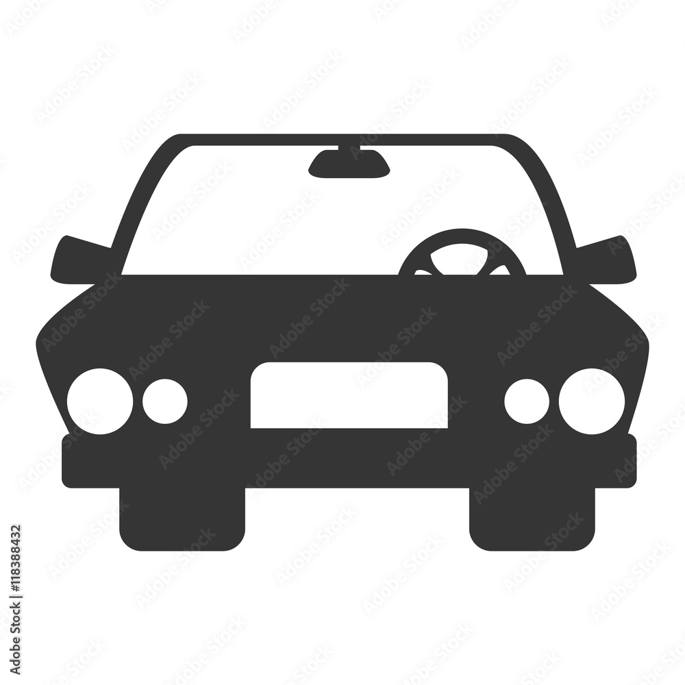car automobile auto transport vehicle sport convertible front icon vector illustration isolated 