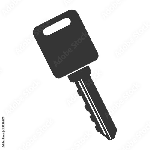 key safe car square door security lock metal object vector illustration