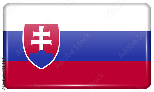 Canvas Print Flags Slovakia in the form of a magnet on refrigerator with reflections light