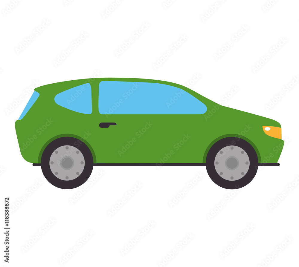 car automobile auto transport vehicle side hatchback icon vector illustration isolated