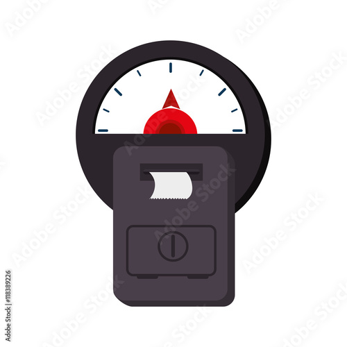 car meter time parking park street road sign law price pay ticket vector illustration isolated