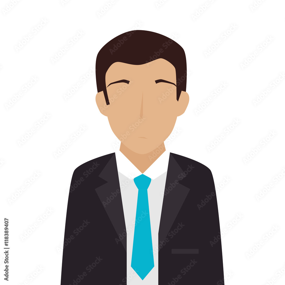man adult suit tie male guy leader business work occupation vector illustration isolated