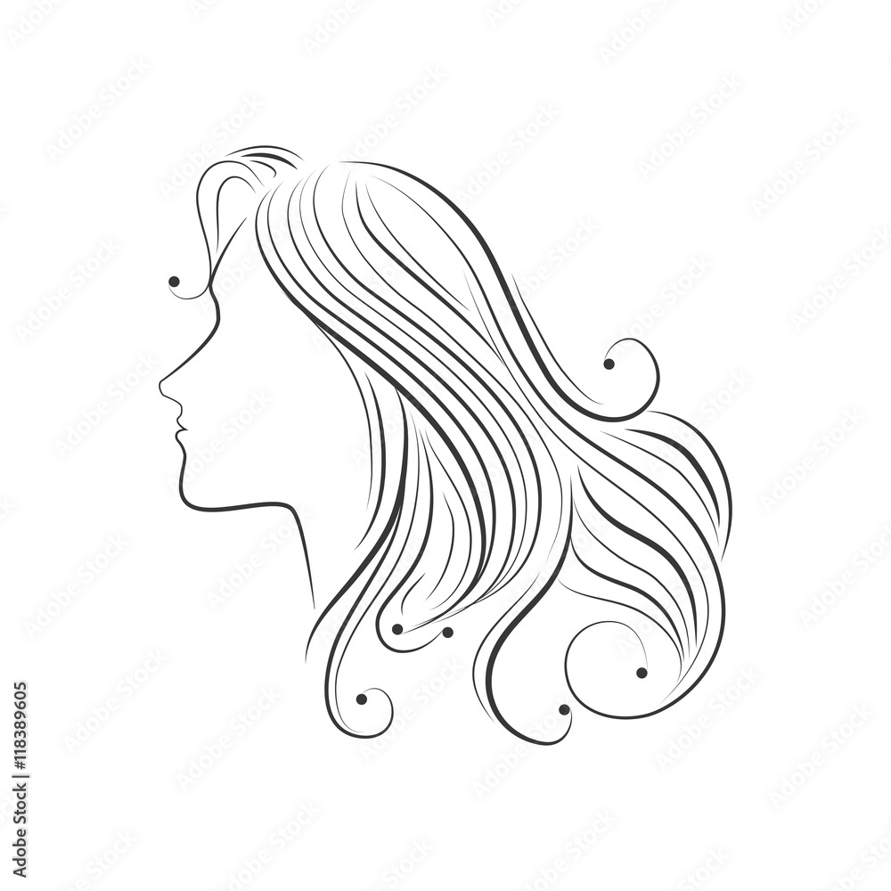 hair sketch female side girl lady face woman beauty vector illustration isolated hair sketch female side girl lady face woman beauty vector illustration isolated
