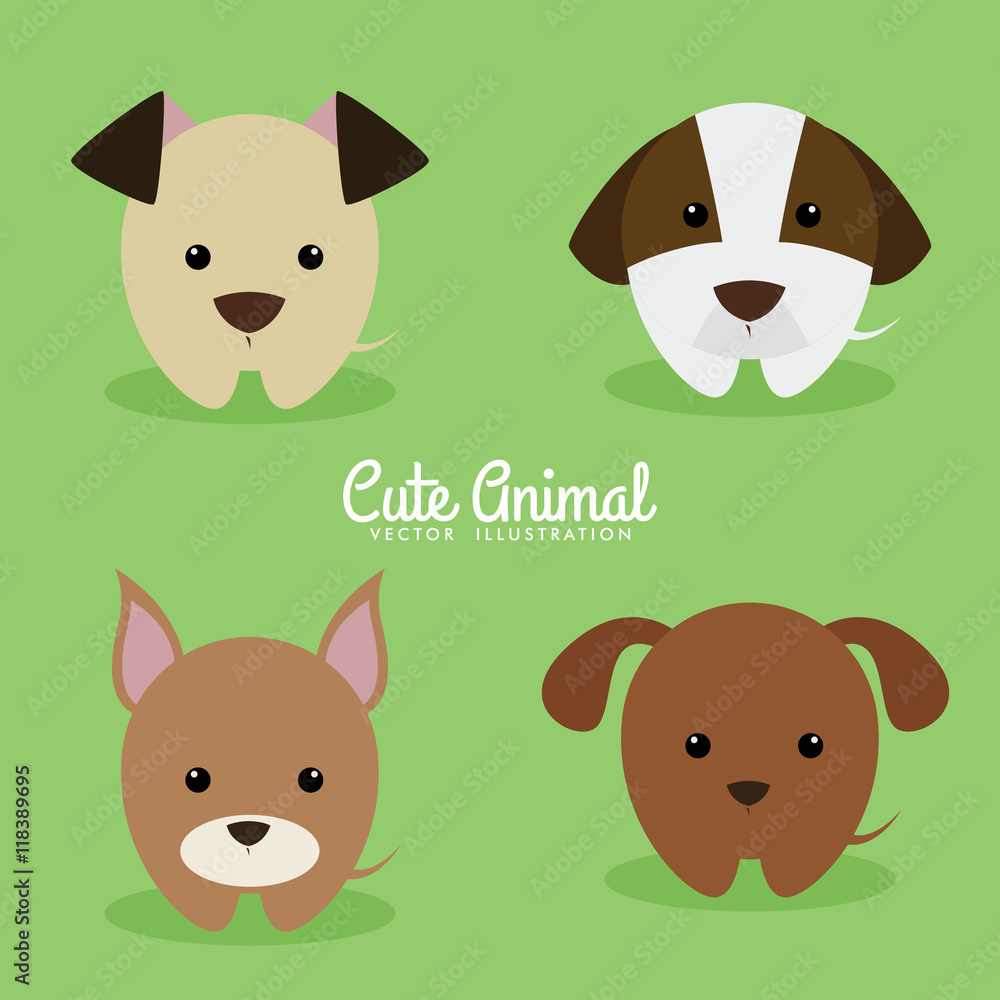 Fototapeta premium Cute Cartoon dogs