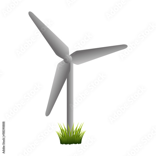 eolic fan wind electricity ecology turbine energy power vector illustration isolated