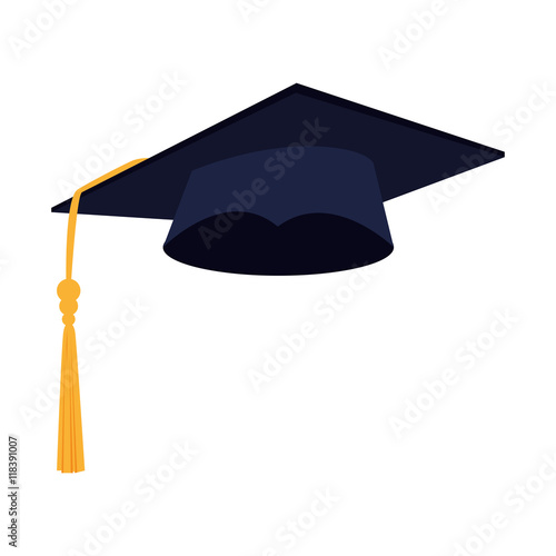 hat graduation achievement over white background vector illustration, eps10