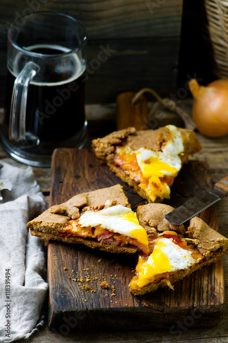 gallet with onion and ham. style rustic photo