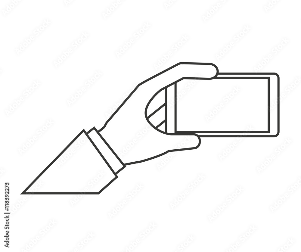 hands human user smartphone isolated icon