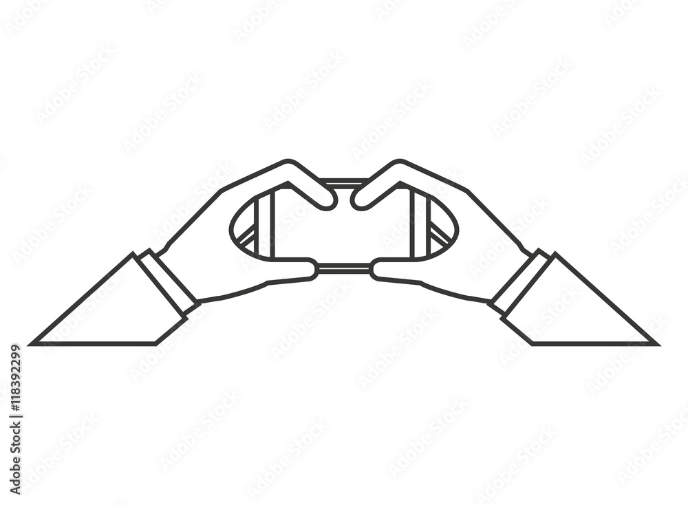 hands human user smartphone isolated icon hands human user smartphone isolated icon