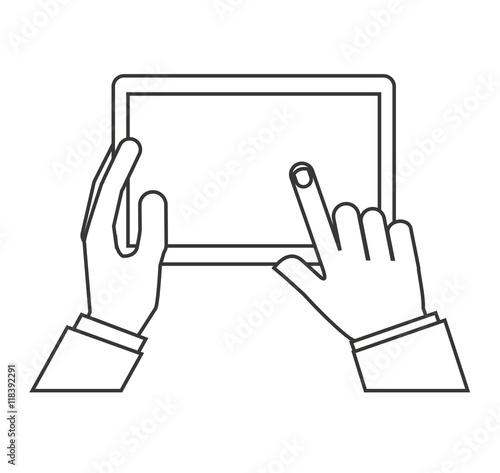 hands human user smartphone isolated icon