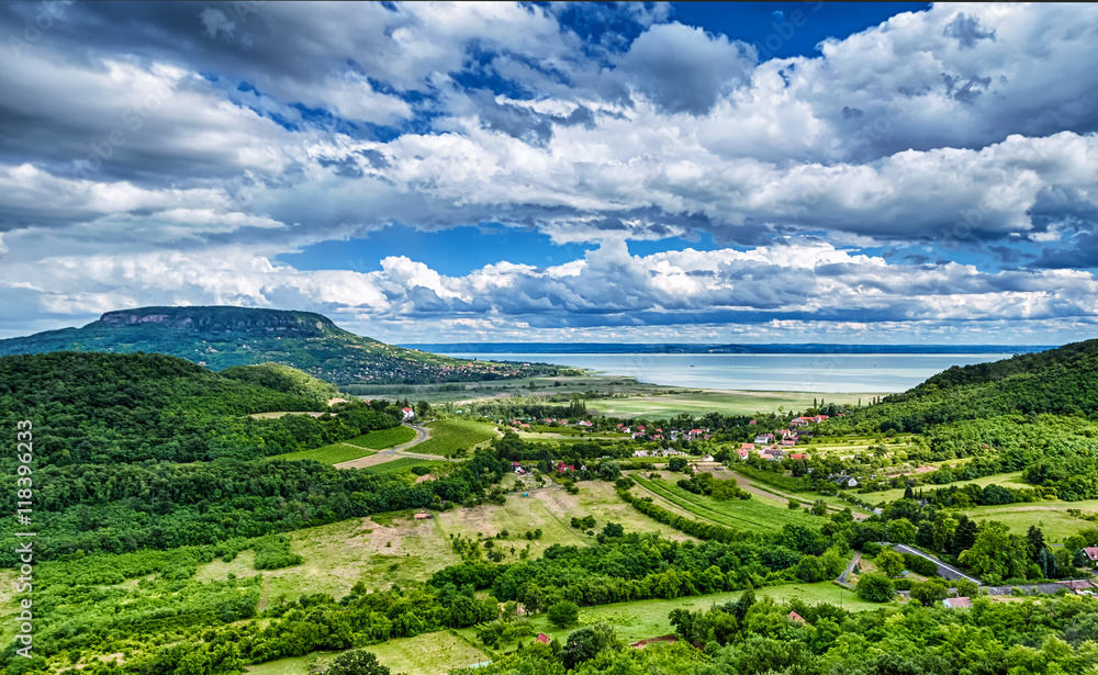 Badacsony Hill with the Lake Balaton